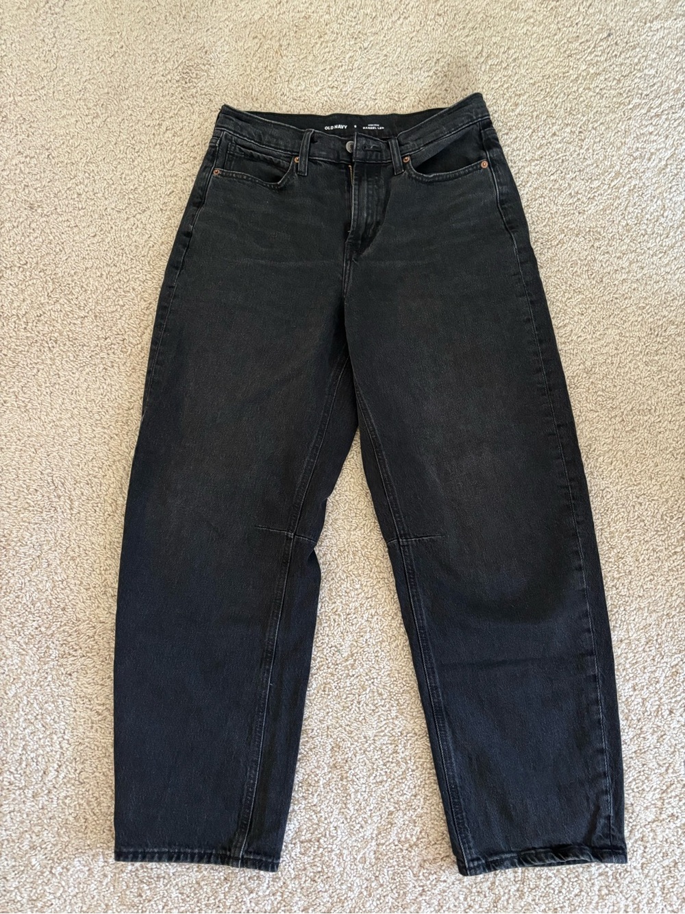 EUC old navy Black High rise barrel leg Fit Jeans